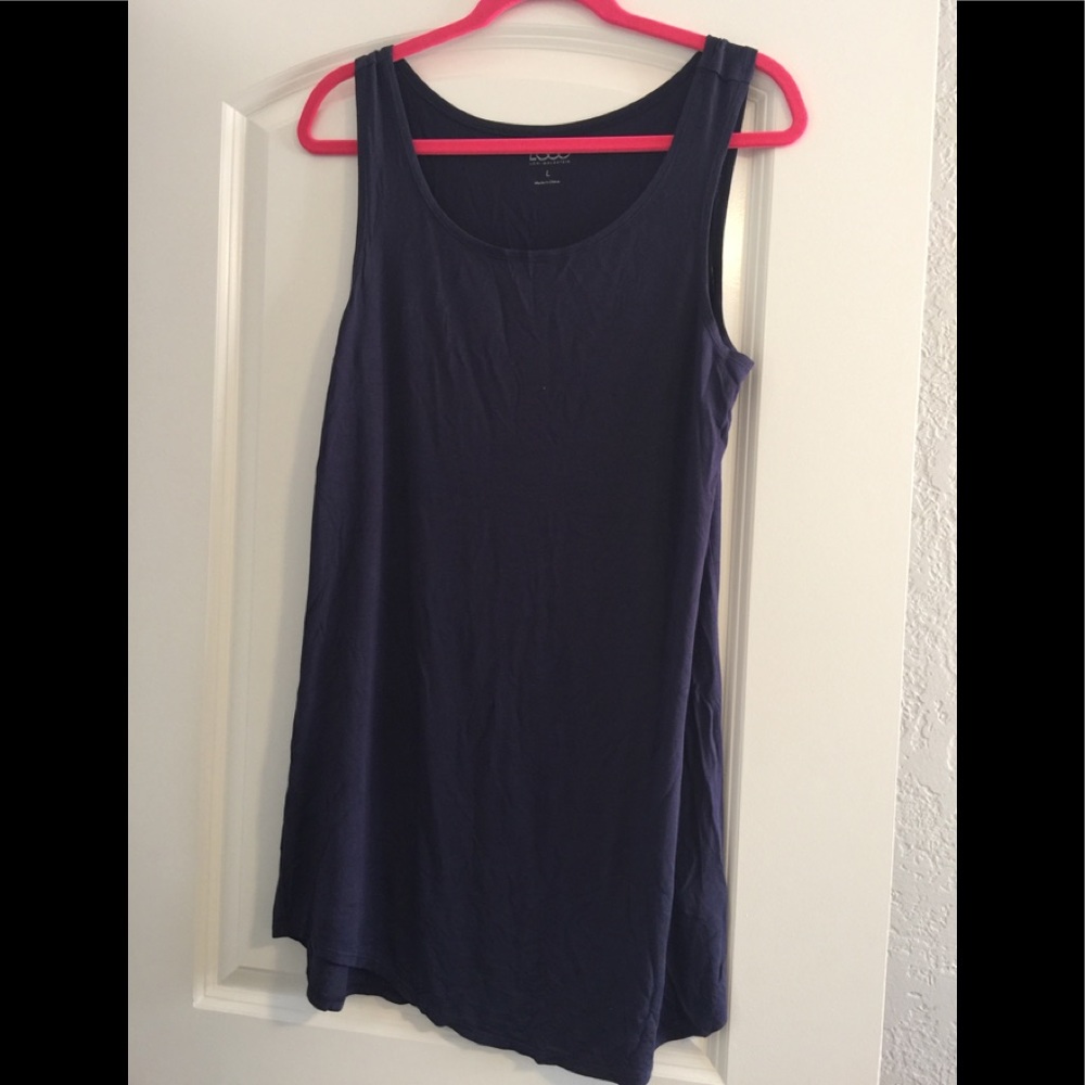 LOGO size large long tank Navy
